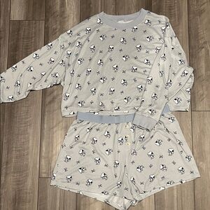 American Eagle Women’s Snoopy Plush PJ Set - XL